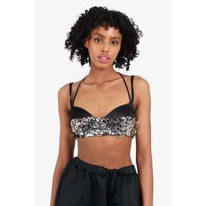 Erdem Black/Silver Sequin Bra Top Size 2